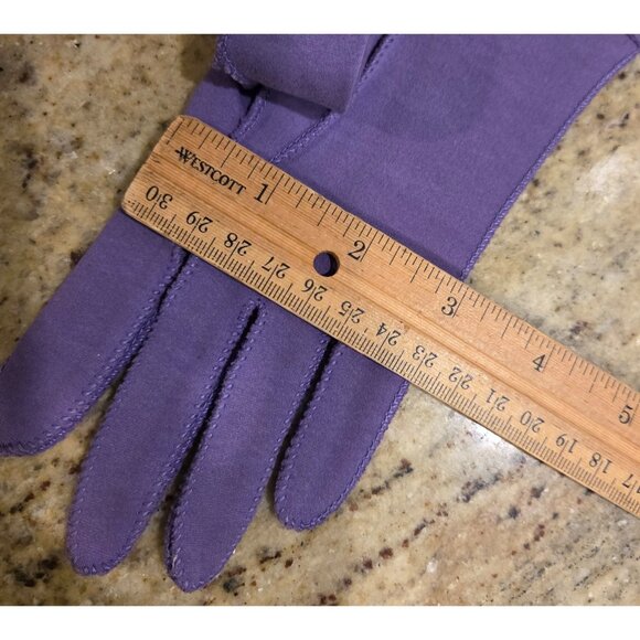 Vintage Womens Size S 6.5 Lilac Purple Formal 8" Wrist Gloves Cotton Stretch - Picture 11 of 12